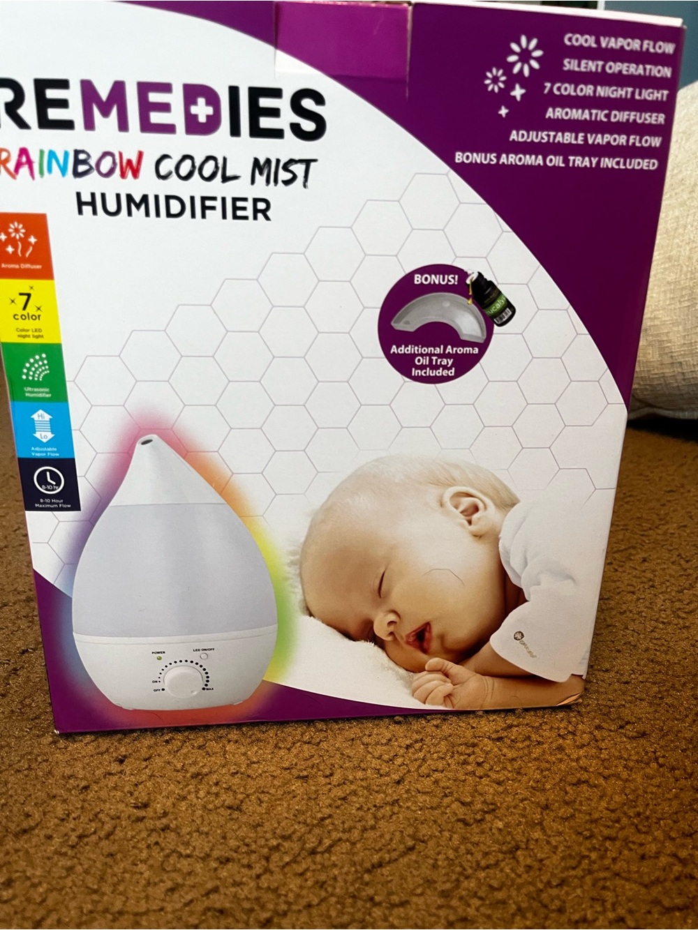 Remedies Rainbow Cool Mist Humidifier - White